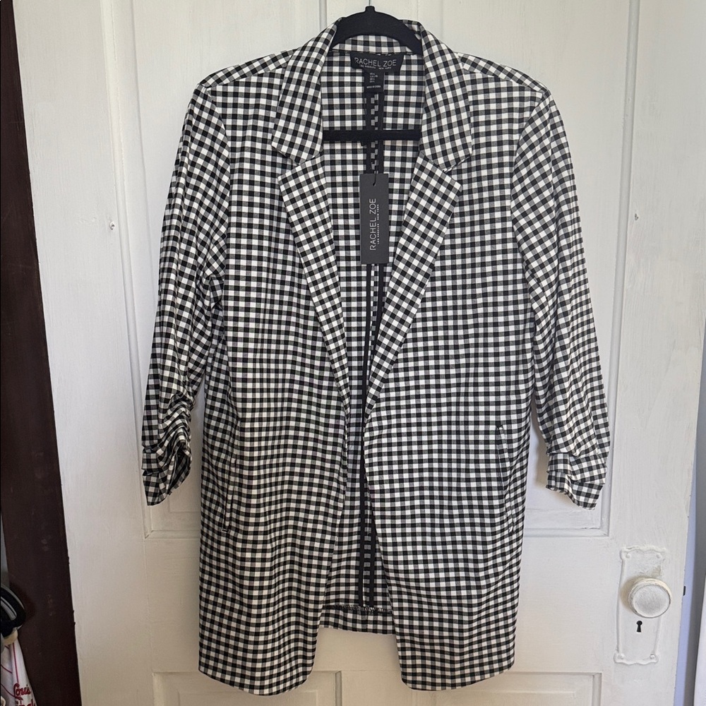 Rachel Zoe Black and White Checkered Blazer